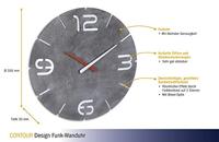 TFA Dostmann 60.3536.15 Wandklok Zendergestuurd 350 mm x 35 mm Beton-grijs - thumbnail