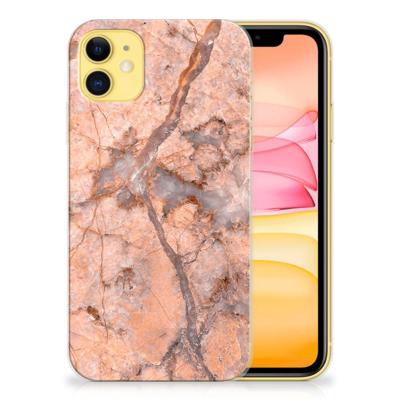 Apple iPhone 11 | TPU | Siliconen hoesje | Marmer Oranje Apple iPhone 11 | TPU | Siliconen hoesje | Marmer Oranje