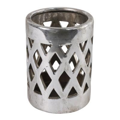 Countryfield theelichthouder dassel m zilverkleurig 16 cm | 6 stuks