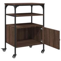 Printerkastje 3-laags 50x40x76 cm bewerkt hout bruin eiken - thumbnail