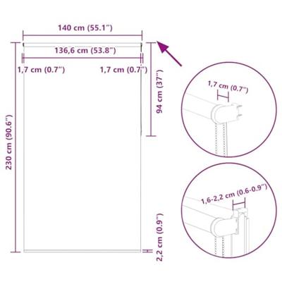 Rolgordijn verduisterend 140x230 cm stofbreedte 136,6 cm geel