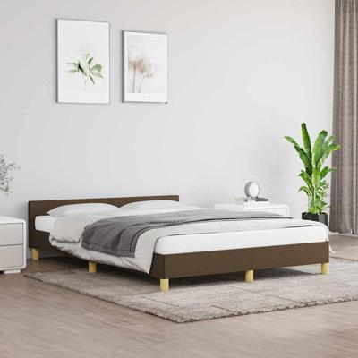 Bedframe zonder matras stof donkerbruin 140x200 cm