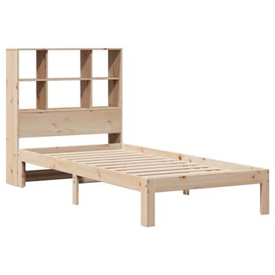 Bed met boekenkast zonder matras massief grenenhout 120x200 cm - thumbnail