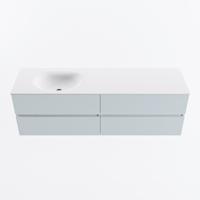 MONDIAZ VICA 160cm badmeubel onderkast Clay 4 lades. Wastafel MOON links 1 kraangat, kleur Talc. - thumbnail