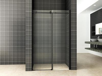 Wiesbaden Slide nis schuifdeur 1200 x 2000 x 8 mm nano helder glas/mat zwart 20.2850