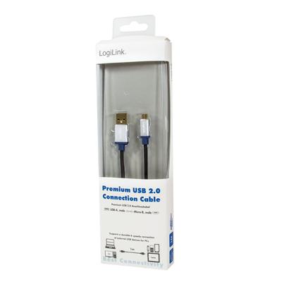 LogiLink BUAM210 USB-kabel USB 2.0 USB-A stekker, USB-micro-B stekker 1.00 m Zwart