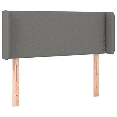 Hoofdbord met randen 93x16x78/88 cm stof donkergrijs