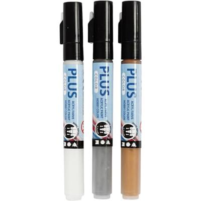 Creativ Company Plus color verstiften - goud, zilver, off-white Creativ Company Plus color verstiften - goud, zilver, off-white