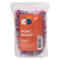 Colorations - pony kralen glitter 6x9 mm, 1000st. - thumbnail
