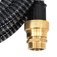 VidaXL Zuigslang met messing koppelingen 1,1&apos;&apos; 15 m pvc zwart - thumbnail