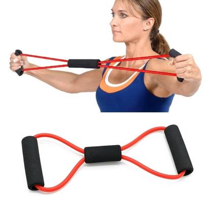 Borst Expander spanning touw / trek touw Yoga Prati Fitness willekeurige kleur levering