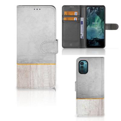 Nokia G11 | G21 | Book Style Case | Wood Concrete