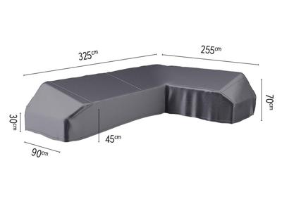 AeroCover | Loungesethoes 325 x 255 x 90 x 30-45-70(h) | L-Platform Rechts