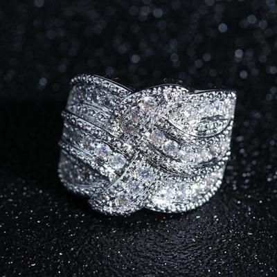 Vrouwenmode luxe Zirkoon Stone ringen ring maat: 10
