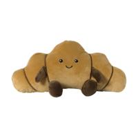 Knuffel croissant - bruin - 13x27 cm - thumbnail