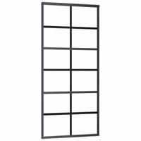 Schuifdeur met beslagset 90x205 cm ESG glas zwart - thumbnail