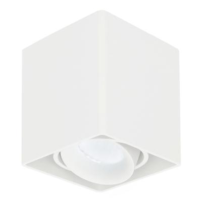 Vierkante LED Opbouwspot Esto - Kantelbaar - Dimbaar - 6500K daglicht wit - 4 Watt 345 Lumen - GU10 - Plafondspot - Voor binnen - Vervangbare afdekring - Wit