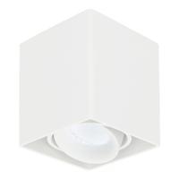 Vierkante LED Opbouwspot Esto - Kantelbaar - Dimbaar - 6500K daglicht wit - 4 Watt 345 Lumen - GU10 - Plafondspot - Voor binnen - Vervangbare afdekring - Wit - thumbnail