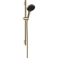 Hansgrohe Rainfinity doucheset 130 3jet met glijstang S Puro 65 cm, push-schuifstuk en Designflex textiel doucheslang 160 cm, Polished Gold Optic - thumbnail