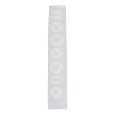 Edelsteen Seleniet Oplaad Staaf 7 Chakras 20 cm Edelsteen Seleniet Oplaad Staaf 7 Chakras 20 cm