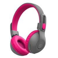 JLab JBuddies Studio 2 Draadloze en bedrade on-ear kinderhoofdtelefoon, grijs/roze, 65+ uur batterijduur, volumebestendig, volumeregelaar, opvouwbaar, verstelbaar, geluidsisolatie, met microfoon - thumbnail