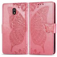Voor Xiaomi Redmi 8A Butterfly Love Flower reliëf horizontale Flip lederen draagtas met beugel Lanyard Card slot portemonnee (roze) - thumbnail