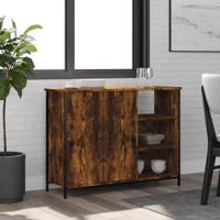 Dressoir 100x33x75 cm bewerkt hout gerookt eikenkleurig - thumbnail