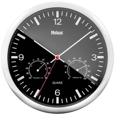 Mebus 56731 Wandklok Kwarts 25 cm x 40 mm Zilver