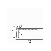 Küberit - Trapneusprofiel 860 15mm t.b.v. 3 mm PVC brons - 250 cm - thumbnail