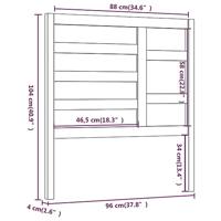Hoofdbord 96x4x104 cm massief grenenhout zwart - thumbnail