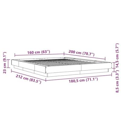 Bedframe met LED-verlichting bewerkt hout wit 160x200 cm