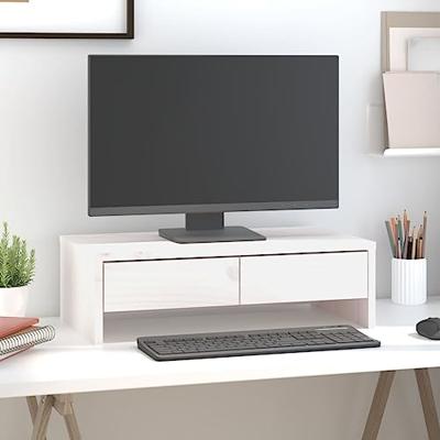 VidaXL Monitorstandaard 50x27x15 cm massief grenenhout wit VidaXL Monitorstandaard 50x27x15 cm massief grenenhout wit