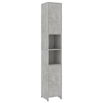 VidaXL Badkamerkast 30x30x183,5 cm bewerkt hout betongrijs