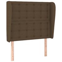 Hoofdbord met randen 83x23x118/128 cm stof donkerbruin - thumbnail