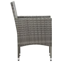 4-delige Loungeset met kussens poly rattan grijs - thumbnail