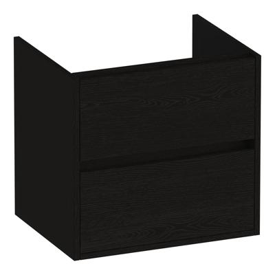 Brauer Adore - Onderkast - 60 cm - met 2 Softclose Lades Greeploos en 1 Sifon Uitsparing - Timber Black