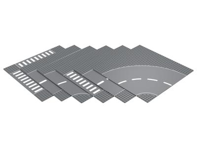 lupilu Set van 6 bouwplaten voor bouwstenen (Straat)
