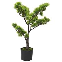 Kunstplant met pot pinus bonsai 60 cm groen - thumbnail