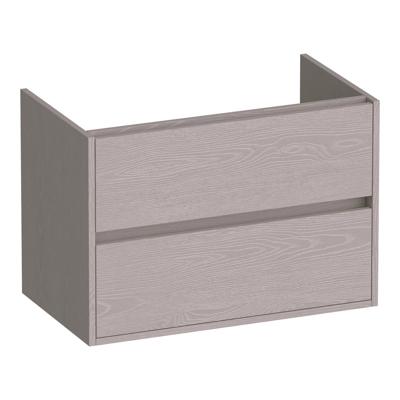 Brauer Adore - Onderkast - 80 cm - met 2 Softclose Lades Greeploos en 1 Sifon Uitsparing - Timber Greige