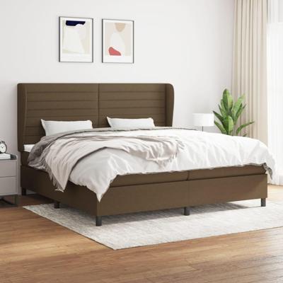 Boxspring met matras stof donkerbruin 200x200 cm
