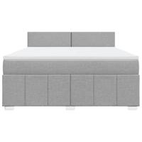 Boxspring met matras stof lichtgrijs 180x200 cm - thumbnail