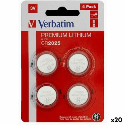 Lithium Knoopcelbatterijen Verbatim 3 V CR2025 4 Onderdelen (20 Stuks)