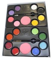 Eulenspiegel Schmink set met stap-voor-stap, diverse kleuren, 1 set - thumbnail