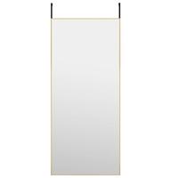 VidaXL Deurspiegel 40x100 cm glas en aluminium goudkleurig - thumbnail