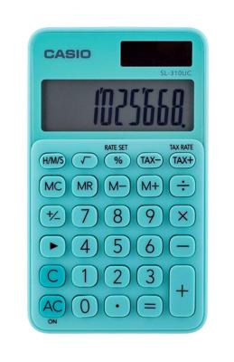 Casio SL-310UC-GN Zakrekenmachine Groen Aantal displayposities: 10 werkt op zonne-energie, werkt op batterijen (b x h x d) 70 x 8 x 118 mm