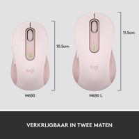 Logitech Signature M650 L Muis Radiografisch, Bluetooth Maat: L Optisch Roze 5 Toetsen 4000 dpi - thumbnail