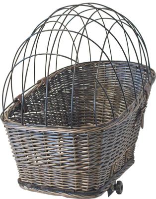 Fietsmand riet 42/57 cm achterop met rek grijs Gebr. de Boon - Gebr de boon