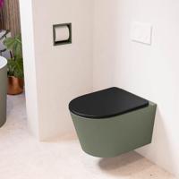 MONDIAZ LAVIE hangend toilet single fire rimless diepspoel Army, Toiletzitting met quick-release & softclose Urban - thumbnail