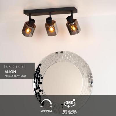 Lucide ALION - Plafondspot - 3xE14 - Zwart
