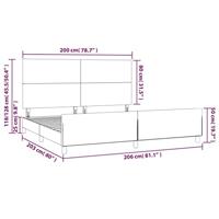 Bedframe zonder matras stof taupe 200x200 cm - thumbnail